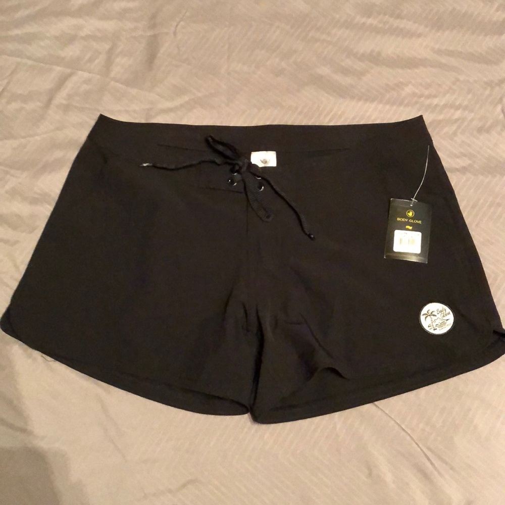 Black board shorts